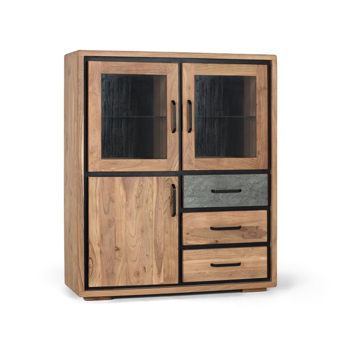GINER Y COLOMER Aparador de madera de acacia con luces LED